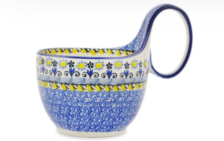Ceramika Artystyczna, Glorious Daisy Blue, Loop Bowl/Mug