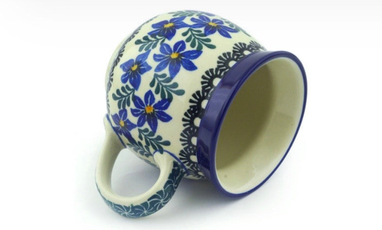 Ceramika Artystyczna, Blue Violets, Medium Bubble Mug