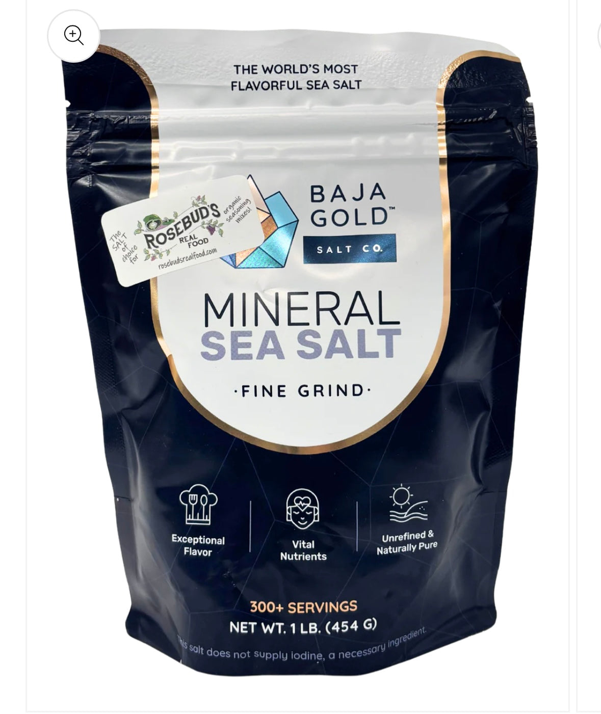 Rosebud's Real Food, Baja Gold Sea Salt 1 Lb