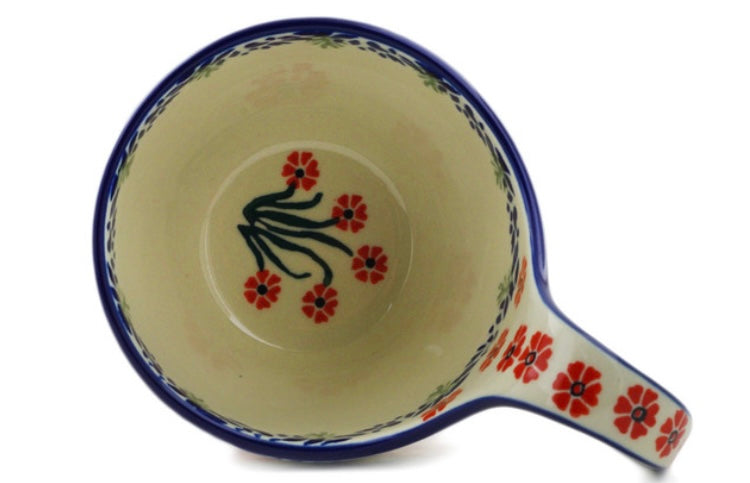 Ceramika Artystyczna Polish Pottery, Red April Showers, Loop Mug/Bowl