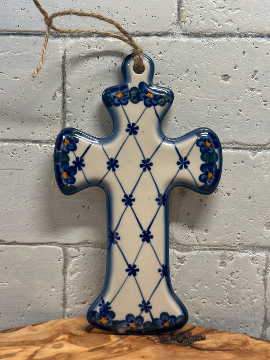 Zaklady Polish Pottery,7.5" x 4.5",  Hanging Cross