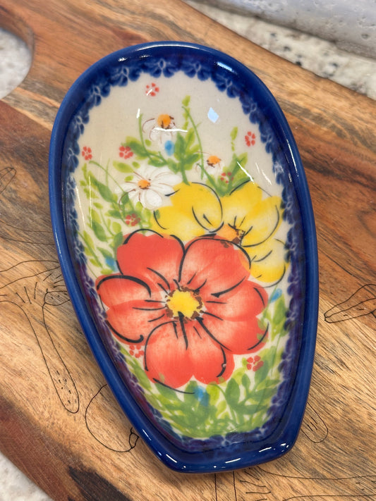 Kalich, Art Level A2, Red/Yellow/White Flowers, Spoon Rest