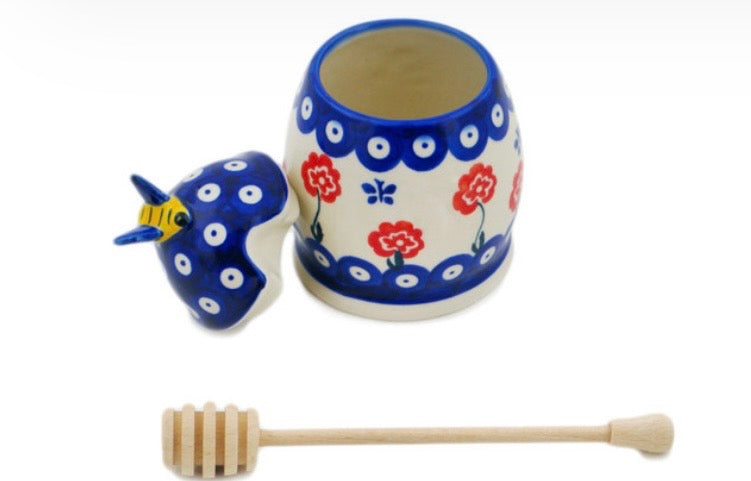 Ceramika Bona, Blue Eye Spring, Honey Jar with Dipper