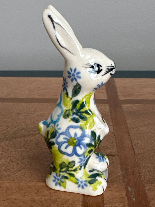 Kalich Polish Pottery, Mini Stand Up Rabbit/Bunny Figurine, Pattern D