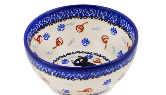 Ceramika Bona Polish Pottery, Daydreaming Kittens, Bowl 4"