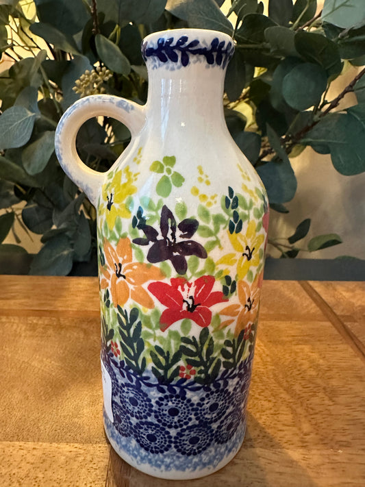 Ceramika Amfora Polish Pottery, Splash of Lilies, Bottle