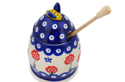 Ceramika Bona, Blue Eye Spring, Honey Jar with Dipper