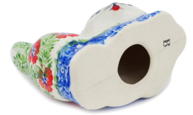 Ceramika Bona Polish Pottery, Midsummer Bloom, Cat Figurine