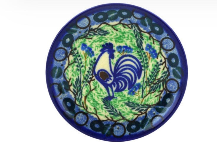 Ceramika Artystyczna, Blue Rooster, Coaster/Mini Plate