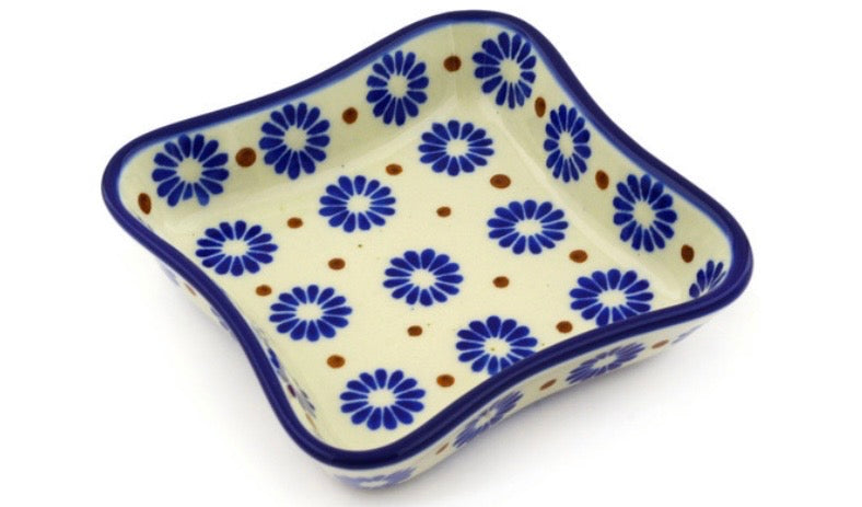 Ceramika Artystyczna,  Aster Polka Dot, Square Dish
