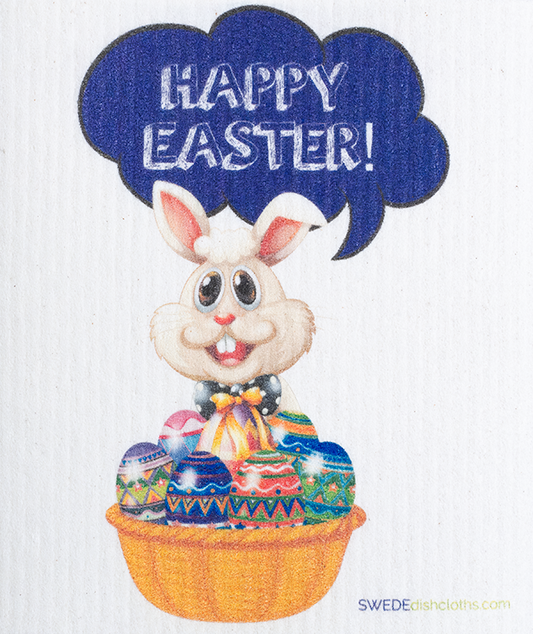 Swedish Dishcloth Easter Bunny in Basket