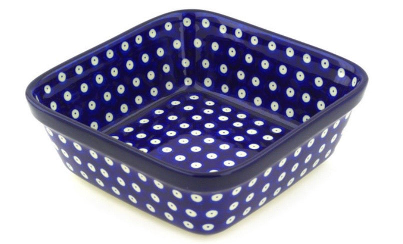 Ceramika Artystyczna, Blue Eyes, Square Bowl 8"