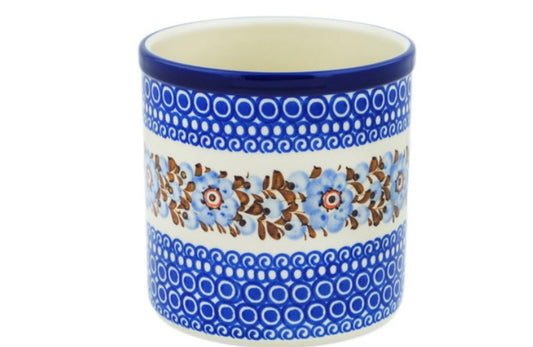 Ceramika Artystyczna Polish Pottery, Unikat Brown & Blue Beauty, Utensil Jar