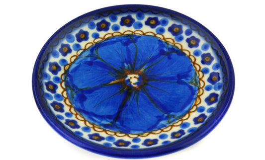 Ceramika Artystyczna, Blue Poppies, Coaster/Plate