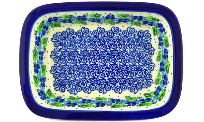 Ceramika Artystyczna, Blue Phlox, Rectangular Baker