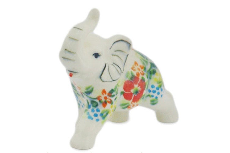 Bona,  Ring Of Meadow Flowers, Elephant Figurine 4"