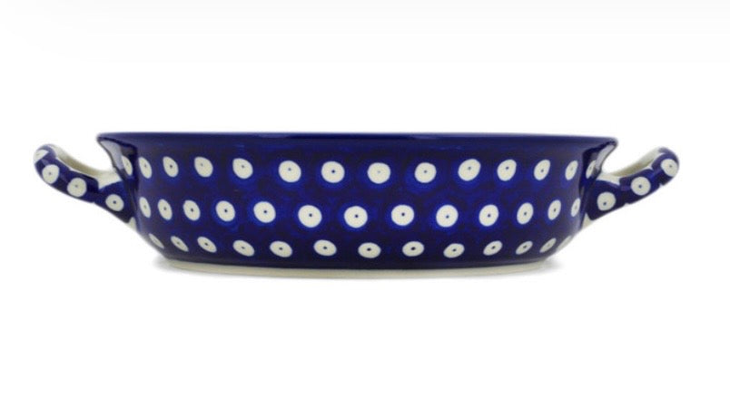 Ceramika Artystyczna, Blue Eyes, Medium Baker with Handles