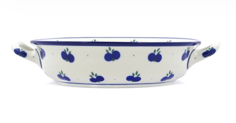 Ceramika Artystyczna, Wild Blueberry, Medium Round Handled Baker