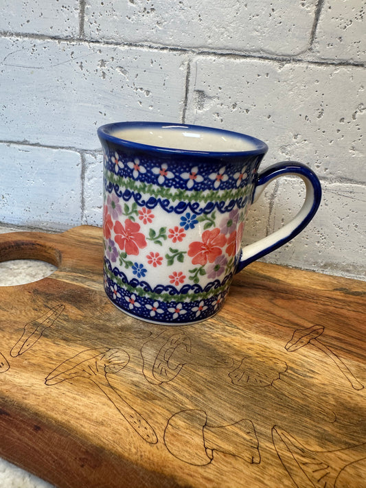 Kalich, Pink and Lavendar Floral, Mirek Straight Mug. 10 oz