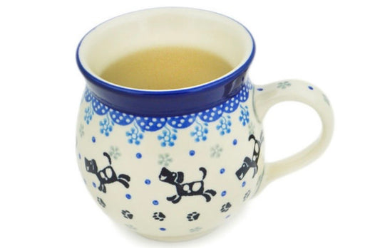 Ceramika Artystyczna, Playing Pups, Medium Bubble Mug 12 oz