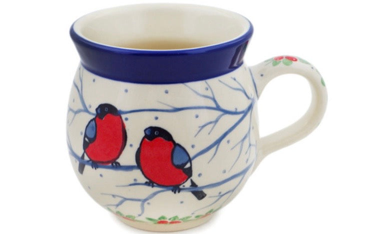 Ceramika Artystyczna, U4917, Bullfinch On Rowan Winter Berries, Medium Bubble Mug