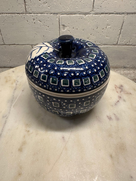 Ceramika Artystyczna Polish Pottery,  Preowned Apple Baker/Garlic Keeper