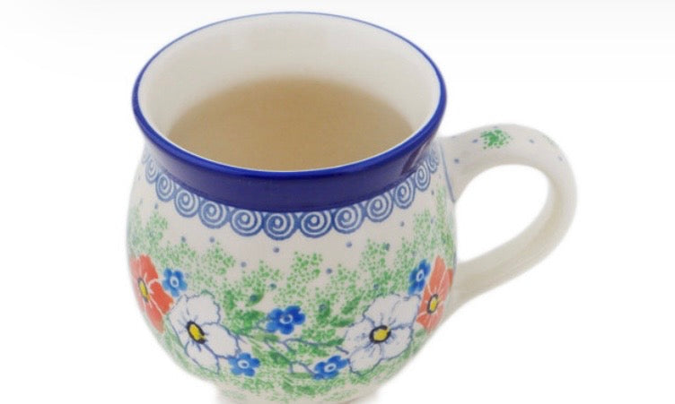 Ceramika Artystyczna, Unikat U4782, Lovely Hibiscus, Bubble Mug 12 oz