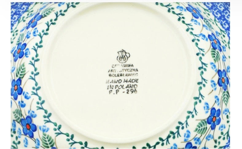 Ceramika Artystyczna, Blue Blossom, Pasta/Serving Lipped Bowl