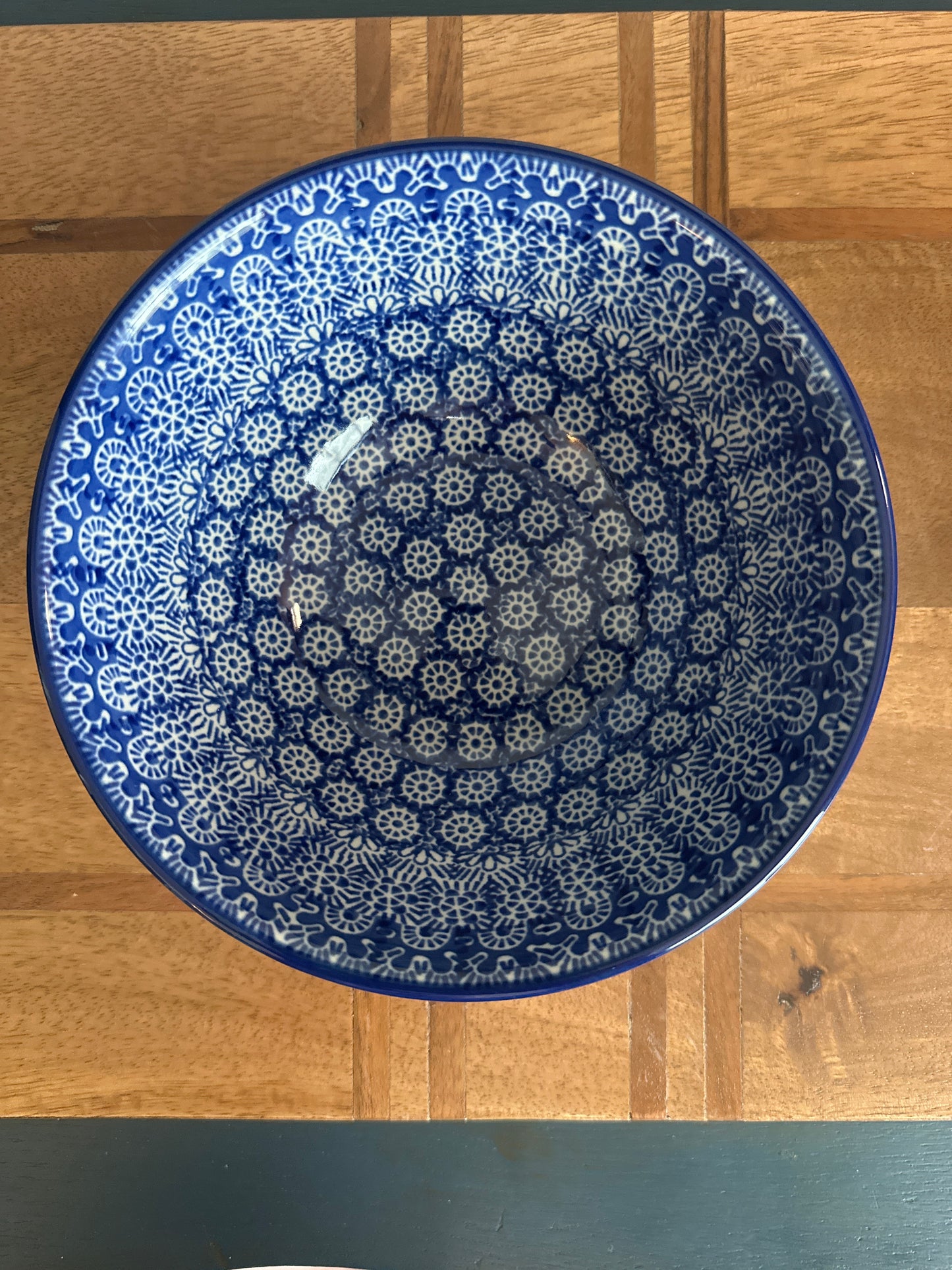 Ceramika Artystyczna Polish Pottery, Blue Fun, 6.5" Bowl