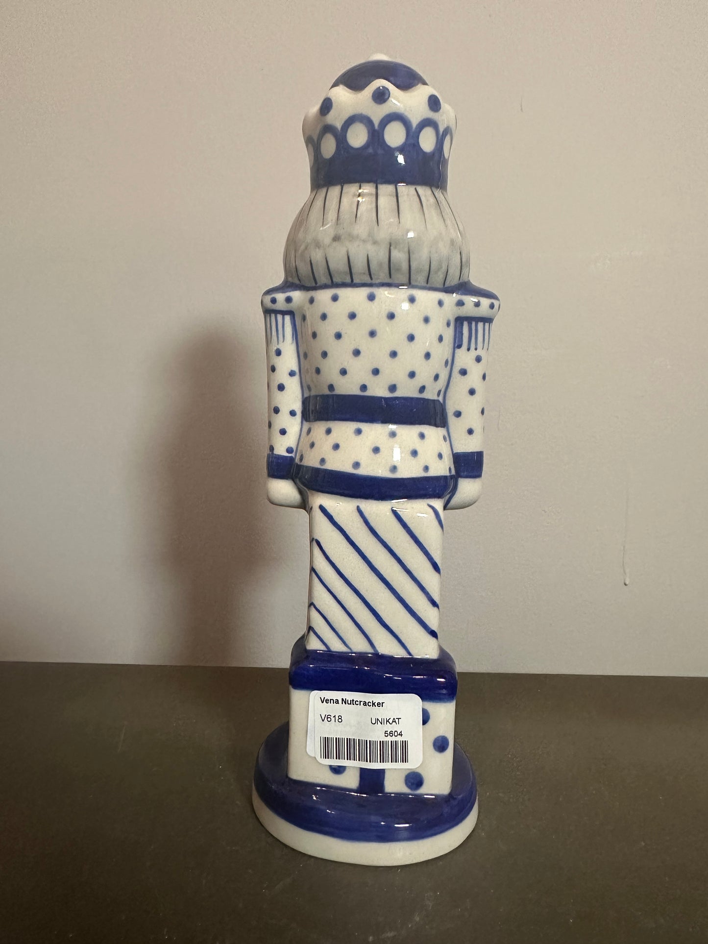 Vena Blue & White, Large Nutcracker Figurine 9.5"