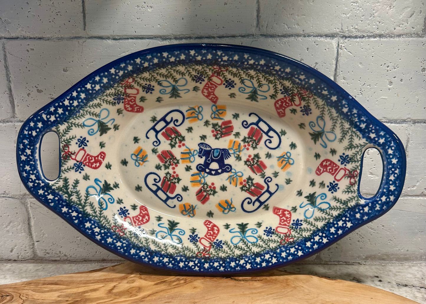 Vena, Christmas Bounty, Bread Tray with Handles