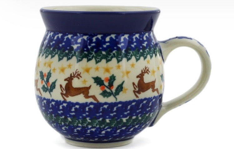 Ceramika Artystyczna, Prancing Reindeer, Medium Bubble Mug