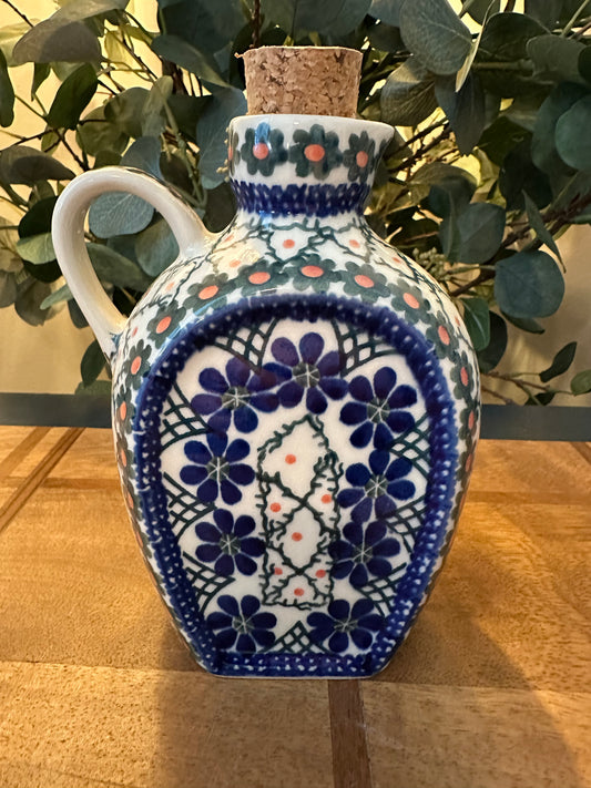 Ceramika Artystyczna Polish Pottery, Primrose Trellis, Bottle
