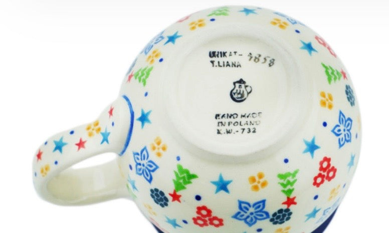 Ceramika Artystyczna, U4858, Joyful Cheer, Medium Bubble Mug 12 oz.