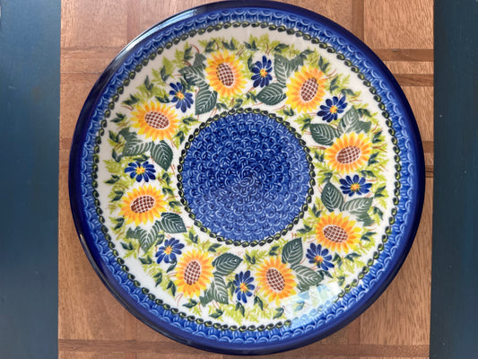 Kalich Polish Pottery, Unikat Art Level 1, Sapphire Sunfields, 10.5" Dinner/Serving Plate