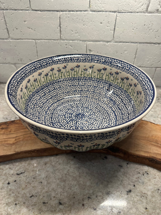Manufaktura Polish Pottery,  Addie Jo, Large Scalloped Bowl