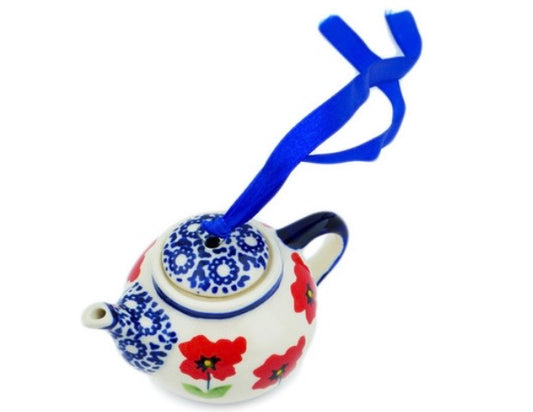 Manufaktura, Wind Blown Poppies, Mini Tea pot Ornament