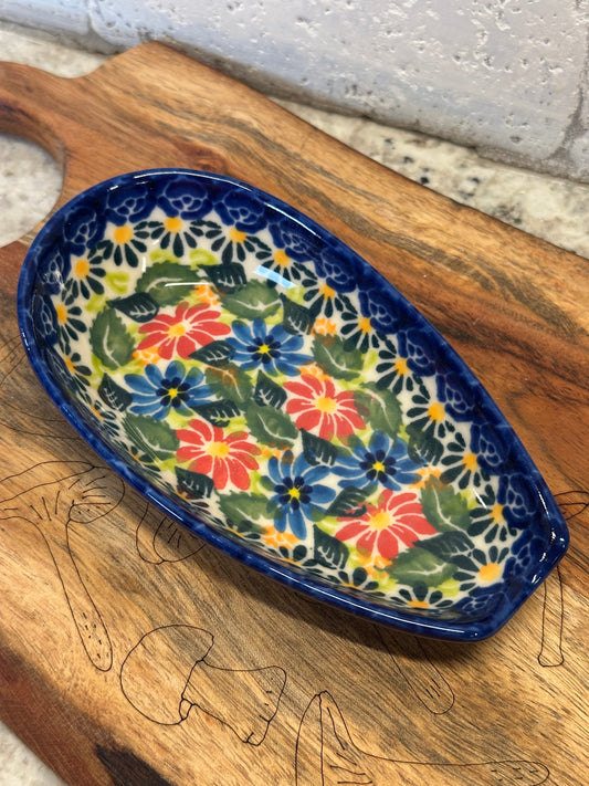 Kalich,  Art Level, Red/Blue Floral, Spoon  Rest