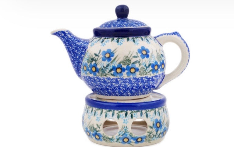 Ceramika Artystyczna, Blue Joy, Tea or Coffee Pot with Heater