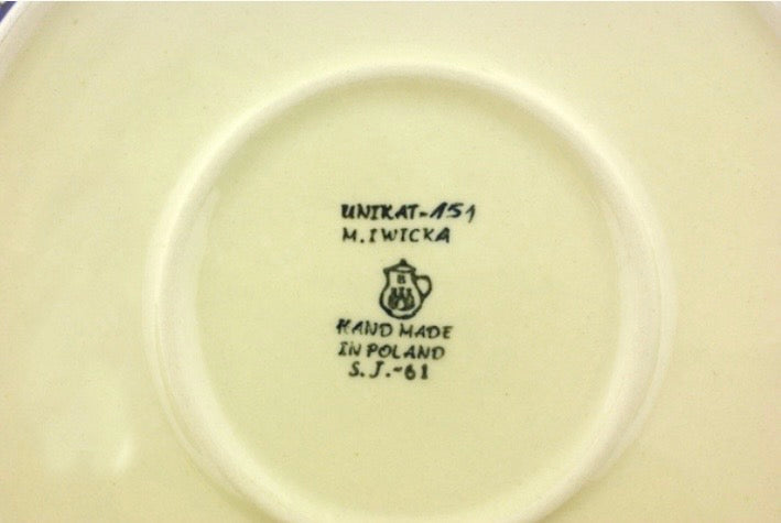 Ceramika Artystyczna, Mardi Gras, Round Baker with Handles, 10.25"