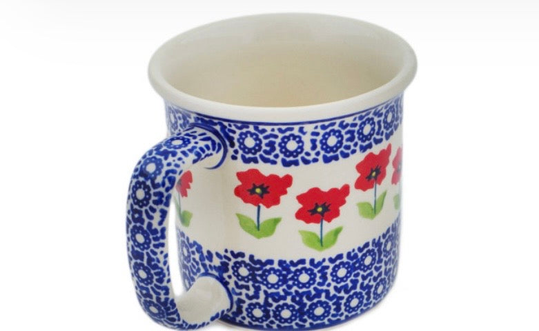 Manufaktura, Wind Blown Poppies, Straight Mug 12 oz