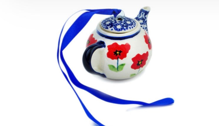 Manufaktura, Wind Blown Poppies, Mini Tea pot Ornament