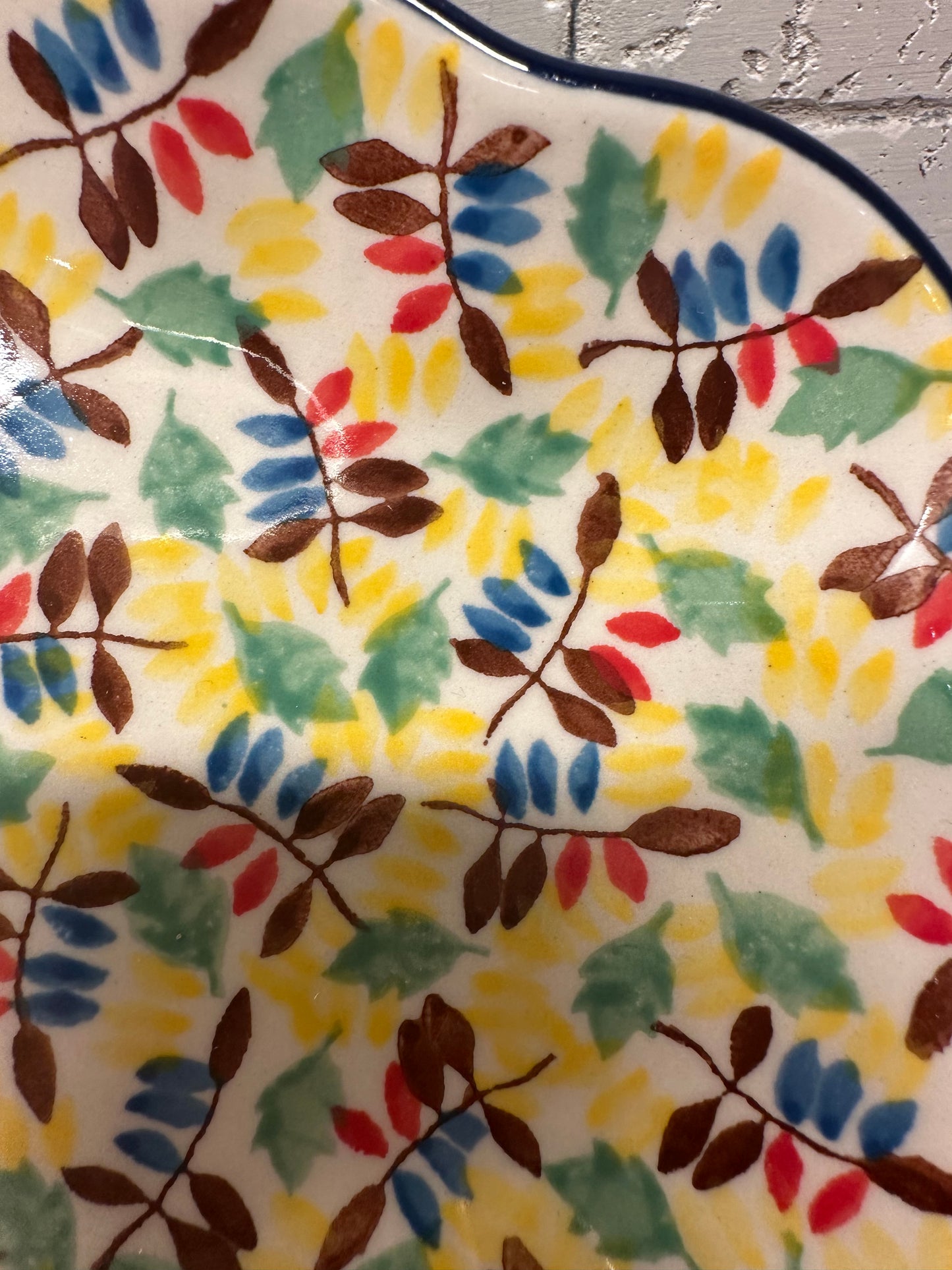 Ceramika Artystyczna Polish Pottery, Fall Leaves, Platter