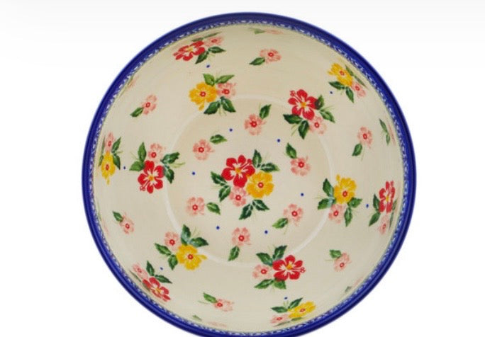 Bona, Hibiscus Splendor, Mixing/Serving Bowl 9"