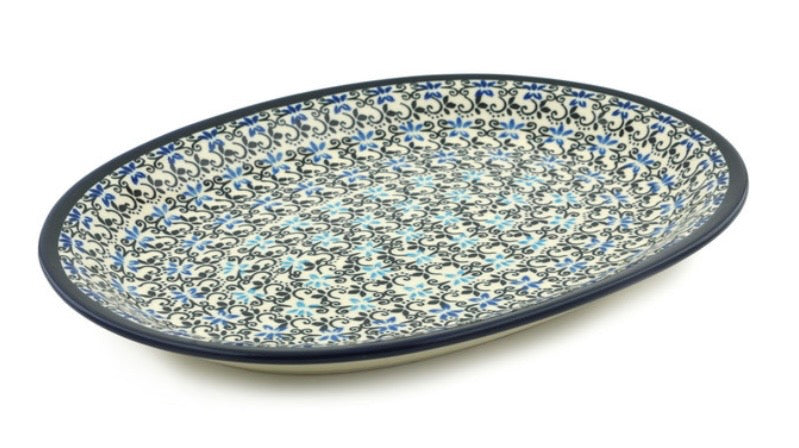 Zaklady, Black and Blue Lace, Platter 11.5"