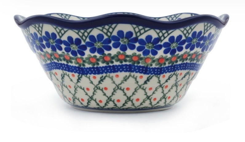 Ceramika Artystyczna, Primrose Trellis, Scalloped Bowl 8"