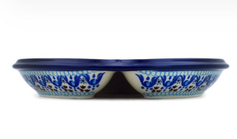 Ceramika Artystyczna, Blue Ice, Divided Dish 10"