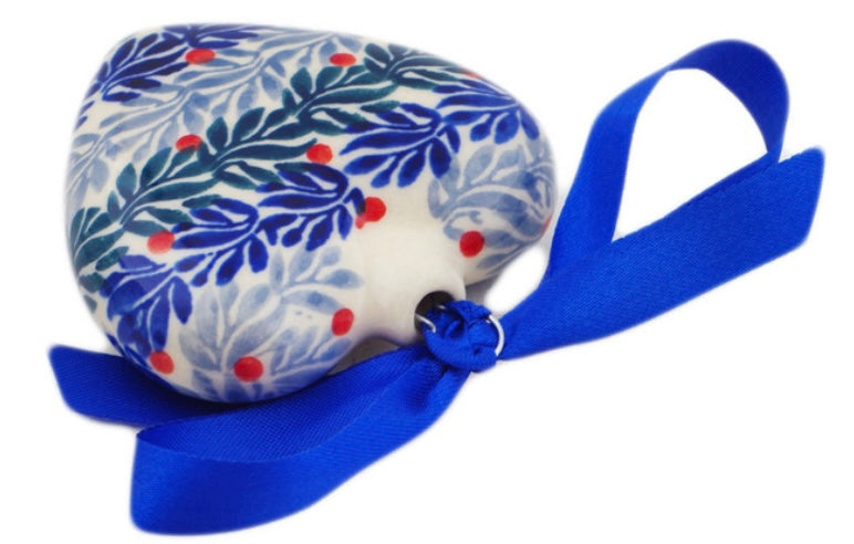 Manufaktura Polish Pottery, Unikat Currant Wreath, Heart Ornament