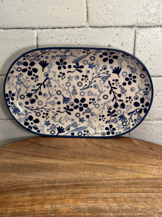 Manufaktura Polish Pottery In The Garden Oval Tray