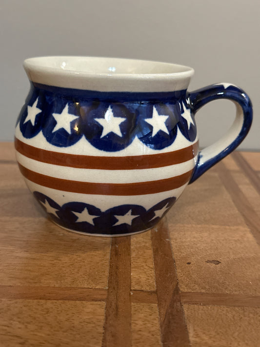 Zaklady Polish Pottery, Stars & Stripes 12 oz. Cup/Mug